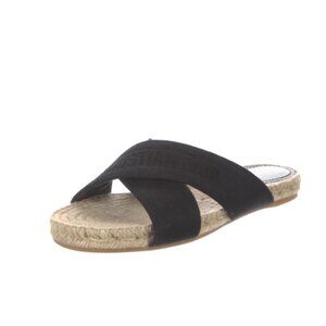 Christian Dior Granville Embroidered Logo Espadrille Slide Sandals 38.5 8.5